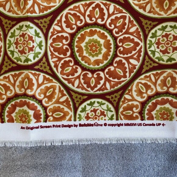 Berkshire Home Orange Yellow Brown Green Indoor/Outdoor 54" Fabric 3 Yards READ - Picture 4 of 9